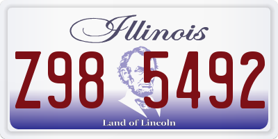 IL license plate Z985492