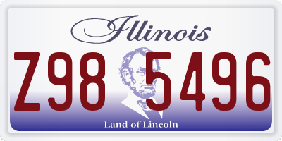 IL license plate Z985496