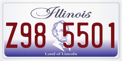 IL license plate Z985501