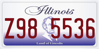 IL license plate Z985536