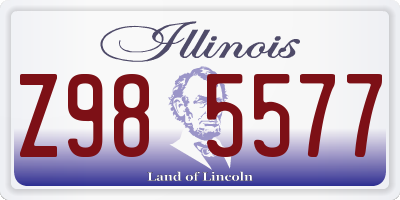 IL license plate Z985577