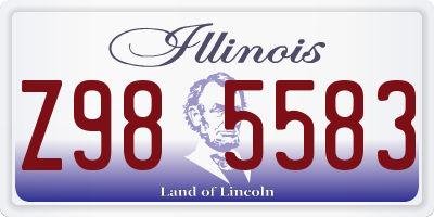 IL license plate Z985583