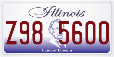 IL license plate Z985600
