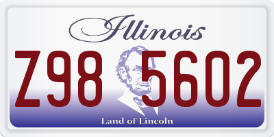 IL license plate Z985602