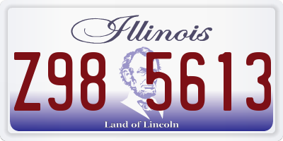 IL license plate Z985613