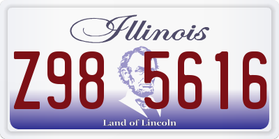 IL license plate Z985616