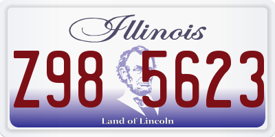 IL license plate Z985623