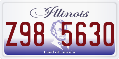 IL license plate Z985630