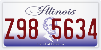 IL license plate Z985634