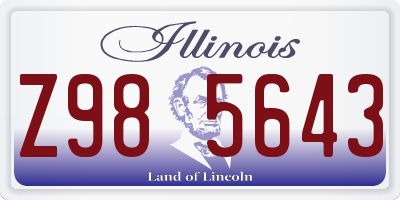 IL license plate Z985643