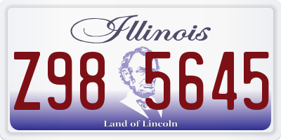 IL license plate Z985645