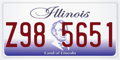 IL license plate Z985651