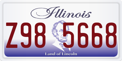 IL license plate Z985668