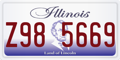 IL license plate Z985669