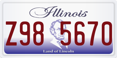 IL license plate Z985670