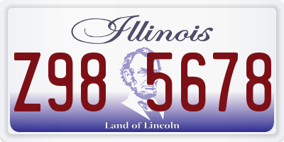 IL license plate Z985678
