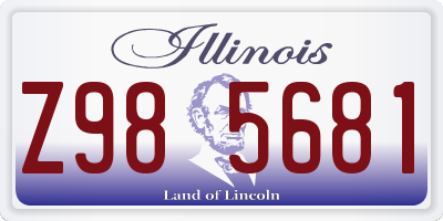 IL license plate Z985681