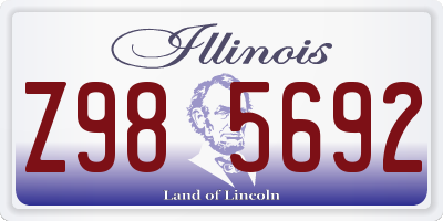 IL license plate Z985692