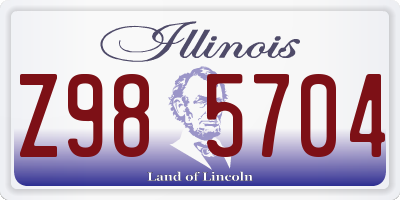 IL license plate Z985704