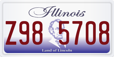 IL license plate Z985708