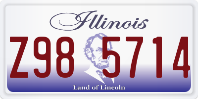 IL license plate Z985714