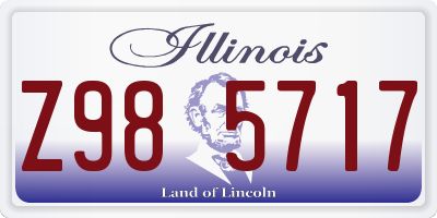 IL license plate Z985717