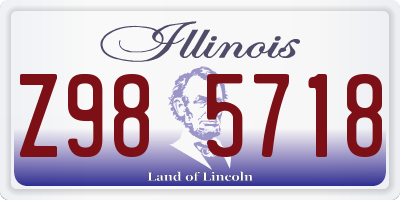 IL license plate Z985718
