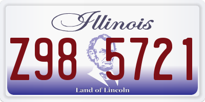 IL license plate Z985721