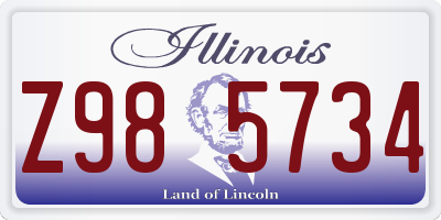 IL license plate Z985734