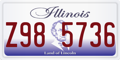IL license plate Z985736