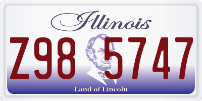 IL license plate Z985747