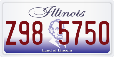 IL license plate Z985750