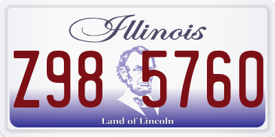 IL license plate Z985760