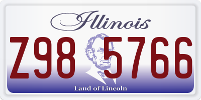 IL license plate Z985766