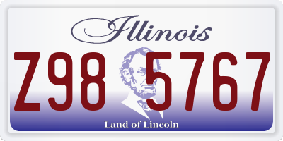 IL license plate Z985767