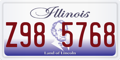 IL license plate Z985768