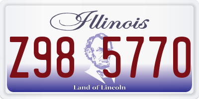IL license plate Z985770
