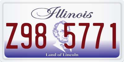 IL license plate Z985771