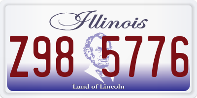 IL license plate Z985776