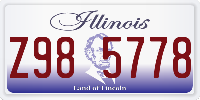 IL license plate Z985778