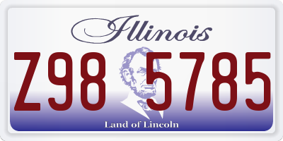 IL license plate Z985785