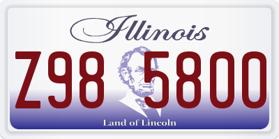 IL license plate Z985800