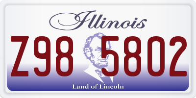 IL license plate Z985802