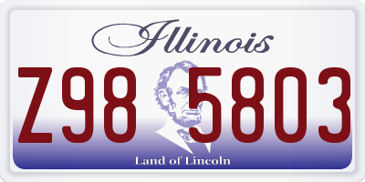 IL license plate Z985803