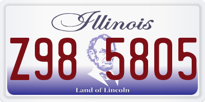 IL license plate Z985805