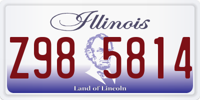 IL license plate Z985814