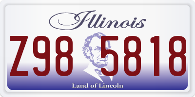 IL license plate Z985818