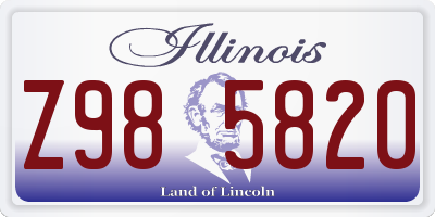 IL license plate Z985820