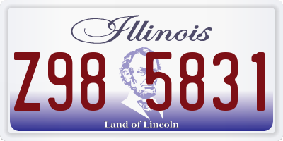 IL license plate Z985831