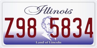 IL license plate Z985834